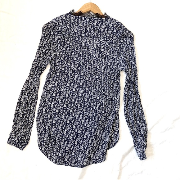 Lucky Brand Floral Boho Crinkle Fabric Embroidered Tunic Top - Picture 6 of 10